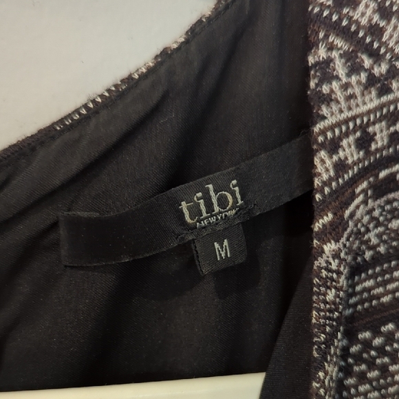 Tibi Dress Fit and Flare Mini Back Zip size Medium Gray Black - Picture 4 of 11